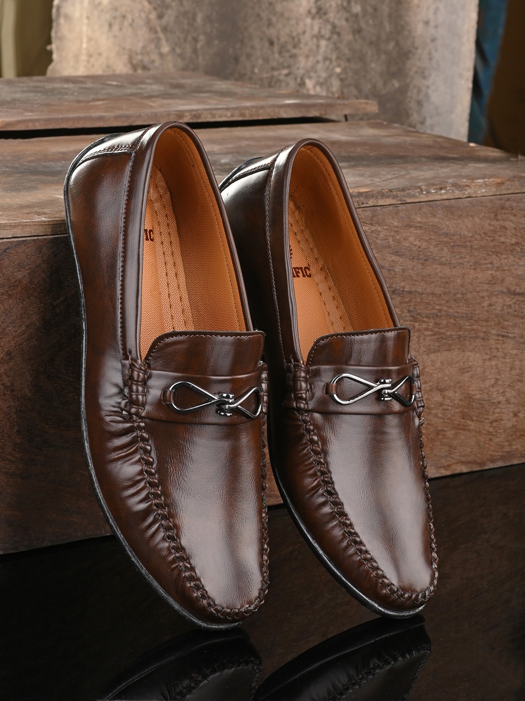 

Prolific Men Brown Solid Loafers