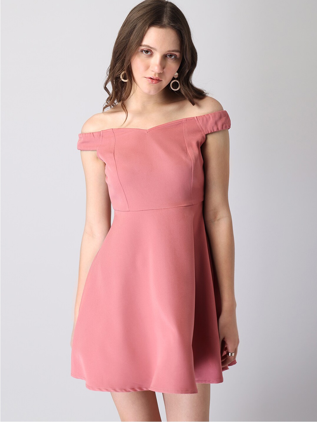 

FabAlley Pink Off-Shoulder Mini Dress