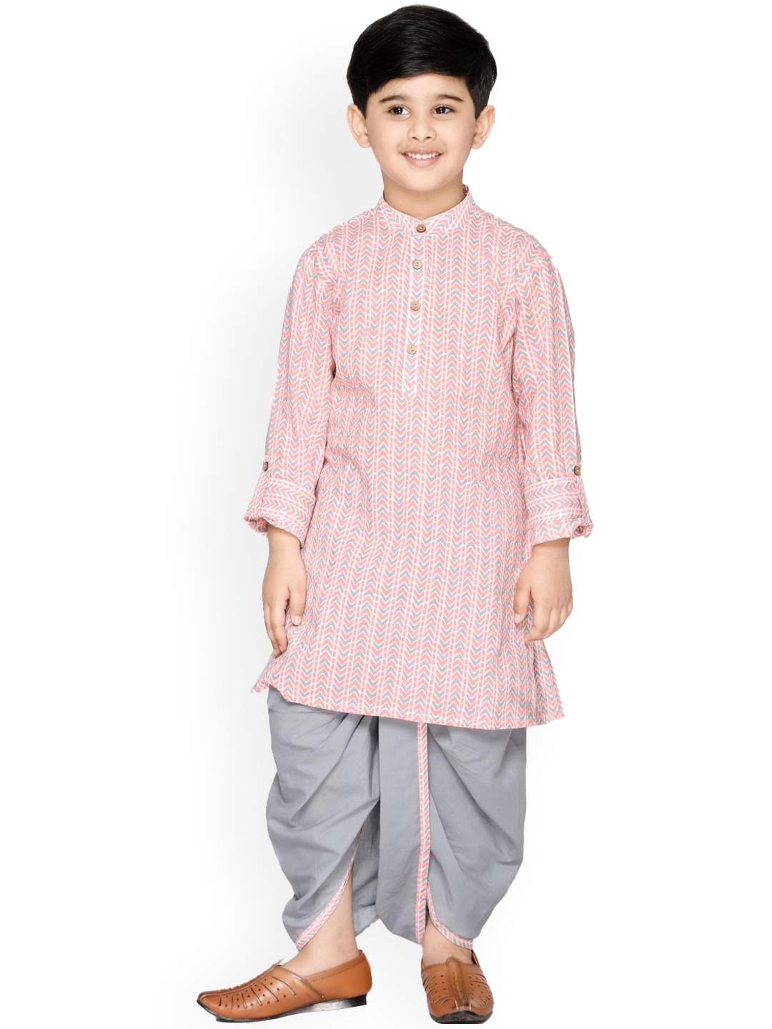 

SAKA DESIGNS Boys Pink Pure Cotton Kurta with Dhoti Pants