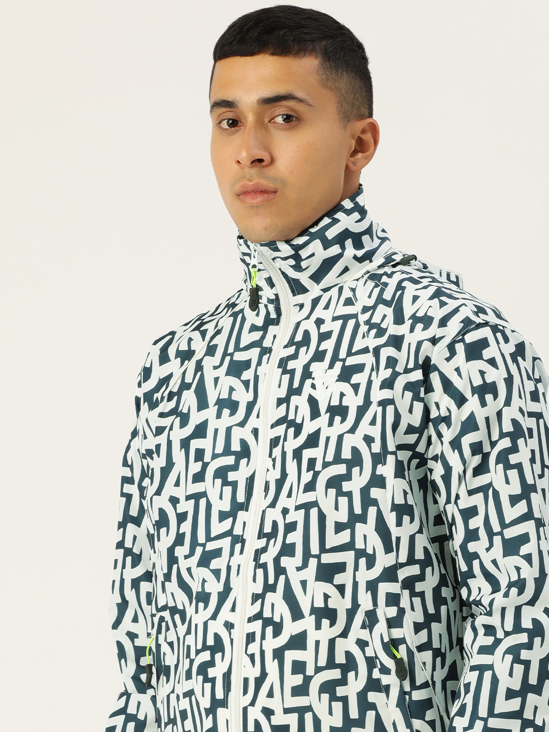 

Sports52 wear Printed Detachable Hood Rain Jacket, Teal