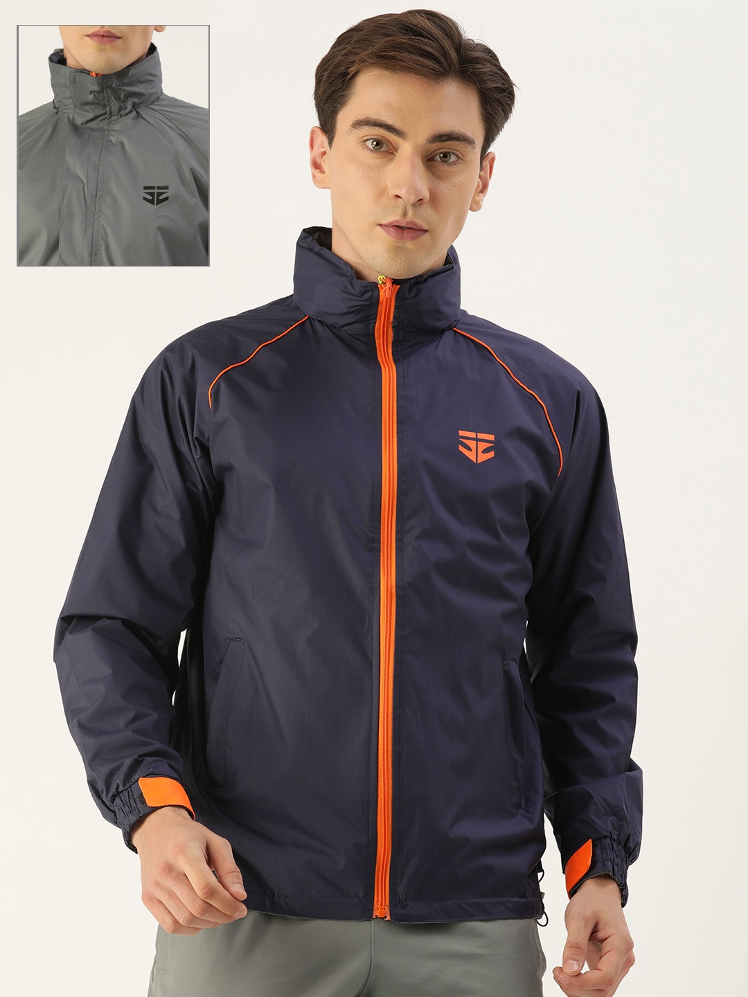 

Sports52 wear Men Navy Blue Reversible Rain Jacket