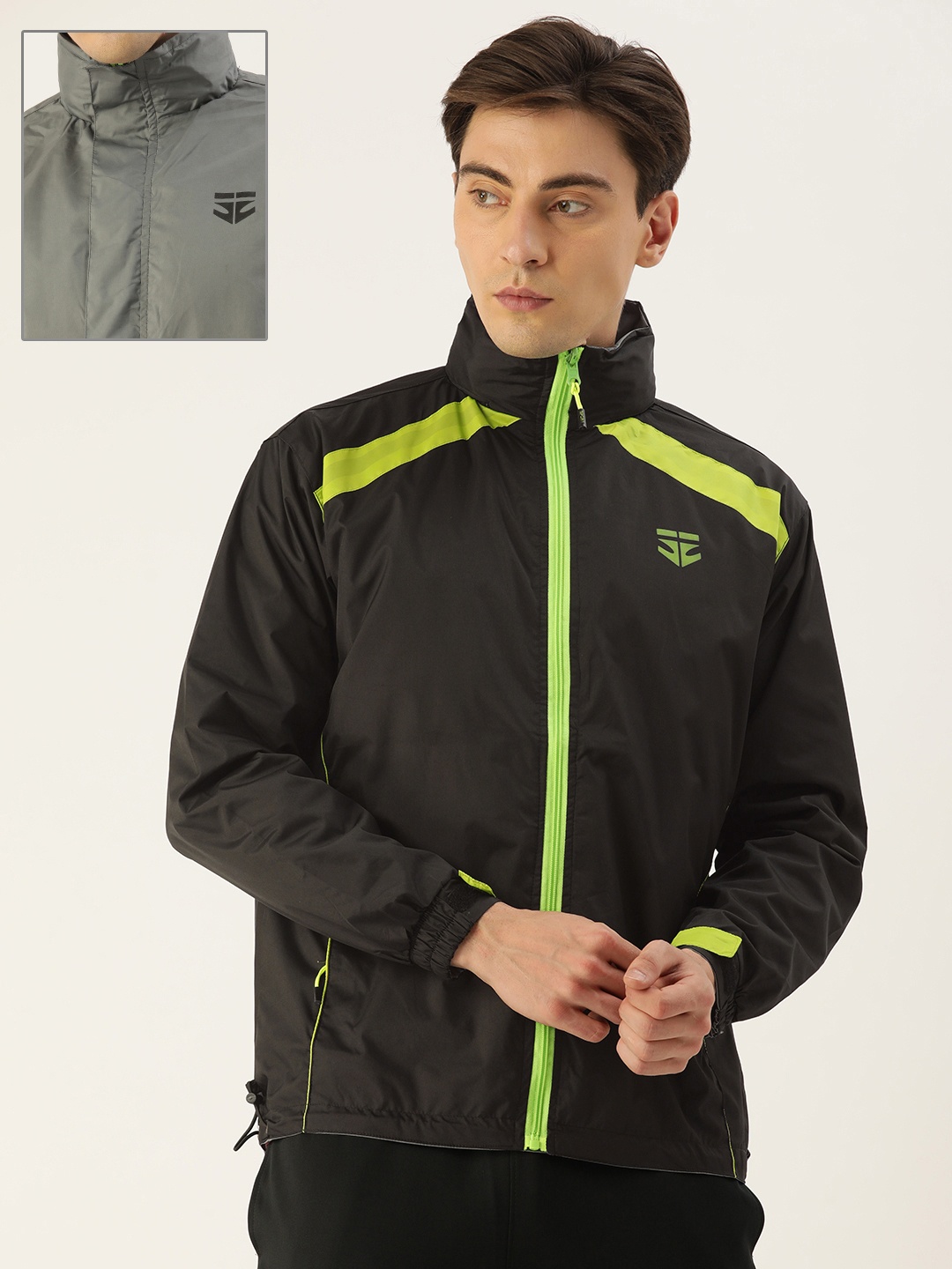 

Sports52 wear Men Reversible Rain Jacket, Black