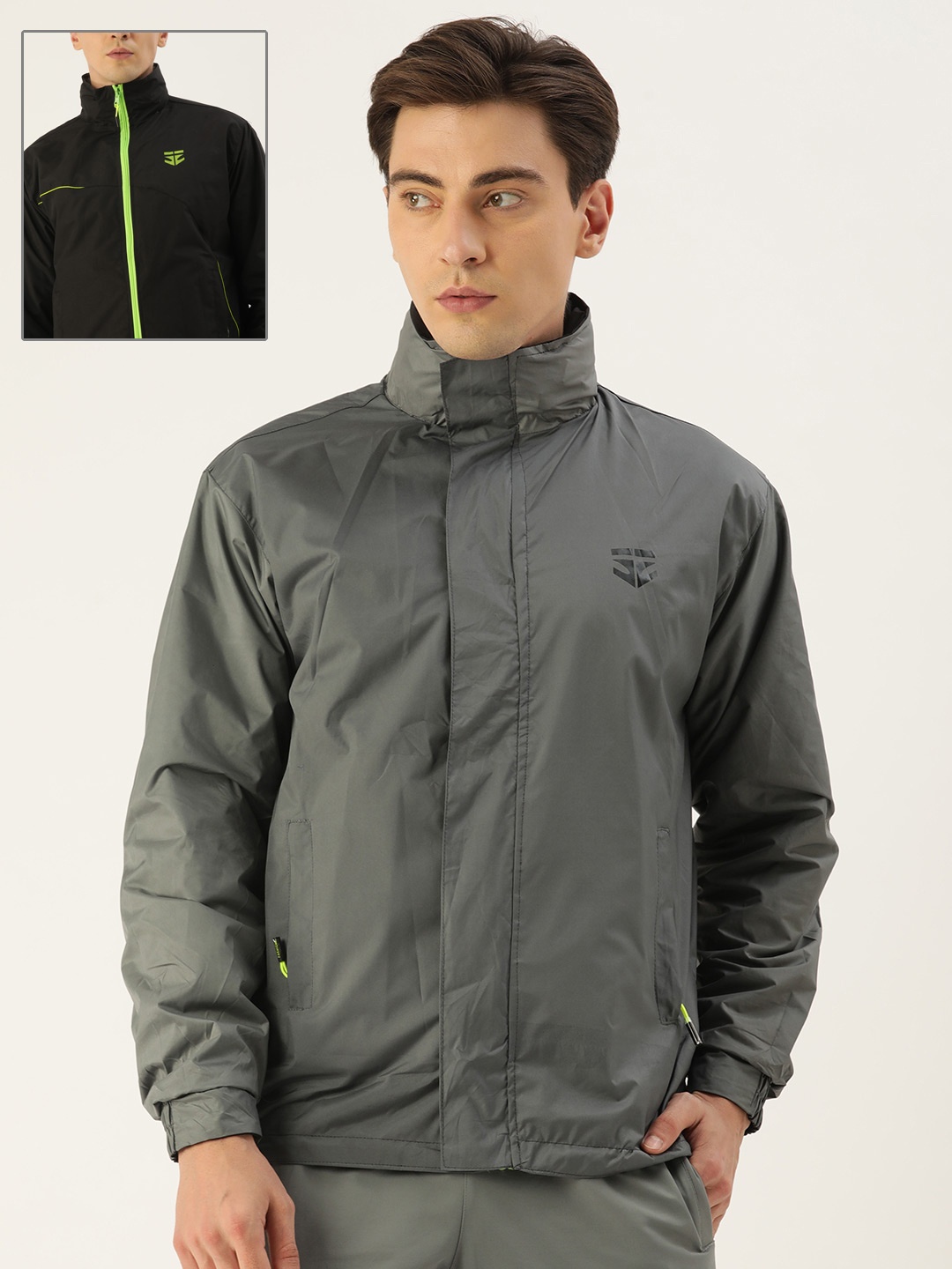 

Sports52 wear Men Black Reversible Rain Jacket