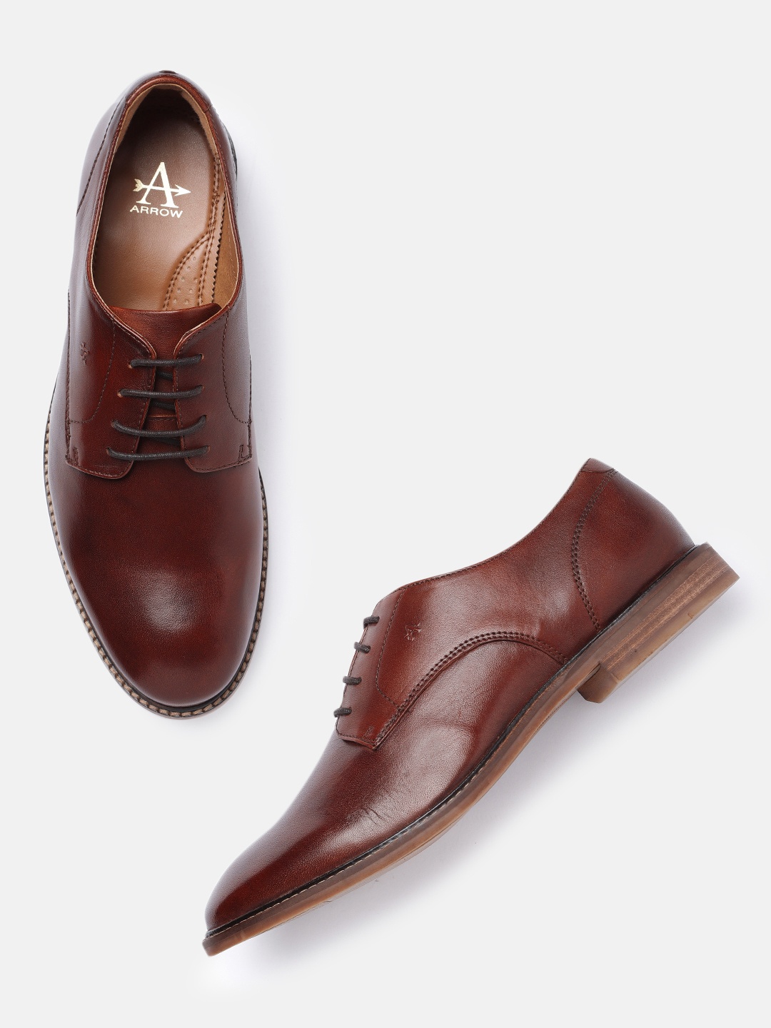 

Arrow Men Brown IDRIS Solid Formal Derbys