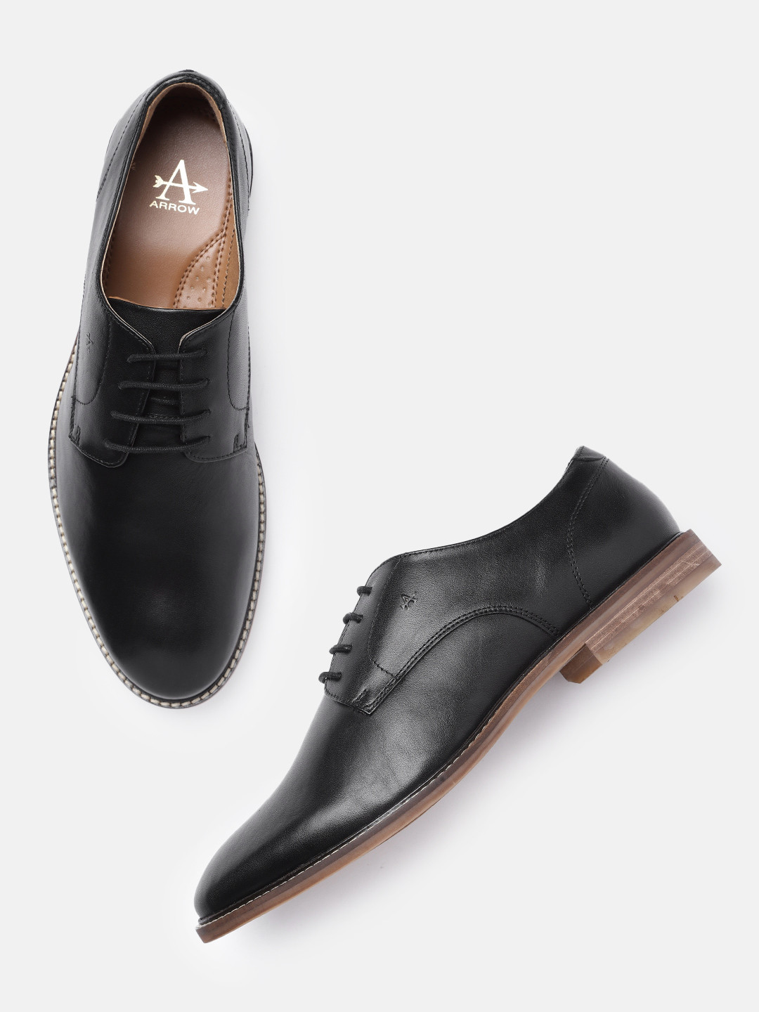 

Arrow Men Black IDRIS Solid Formal Derbys