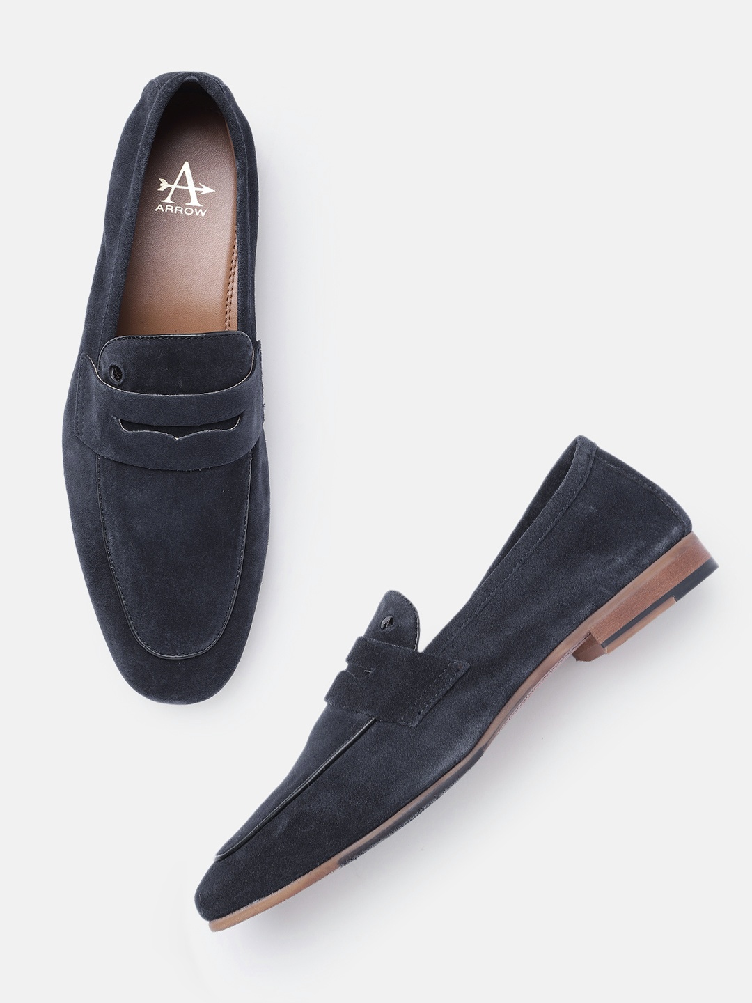 

Arrow Men Navy Blue STURGIS Solid Suede Formal Loafers