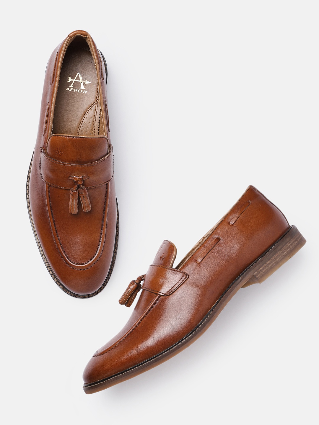 

Arrow Men Tan Brown ROME Solid Formal Loafers