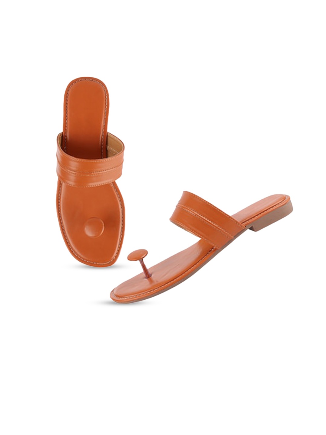 

THE WHITE POLE Women Brown Ethnic Open Toe Flats