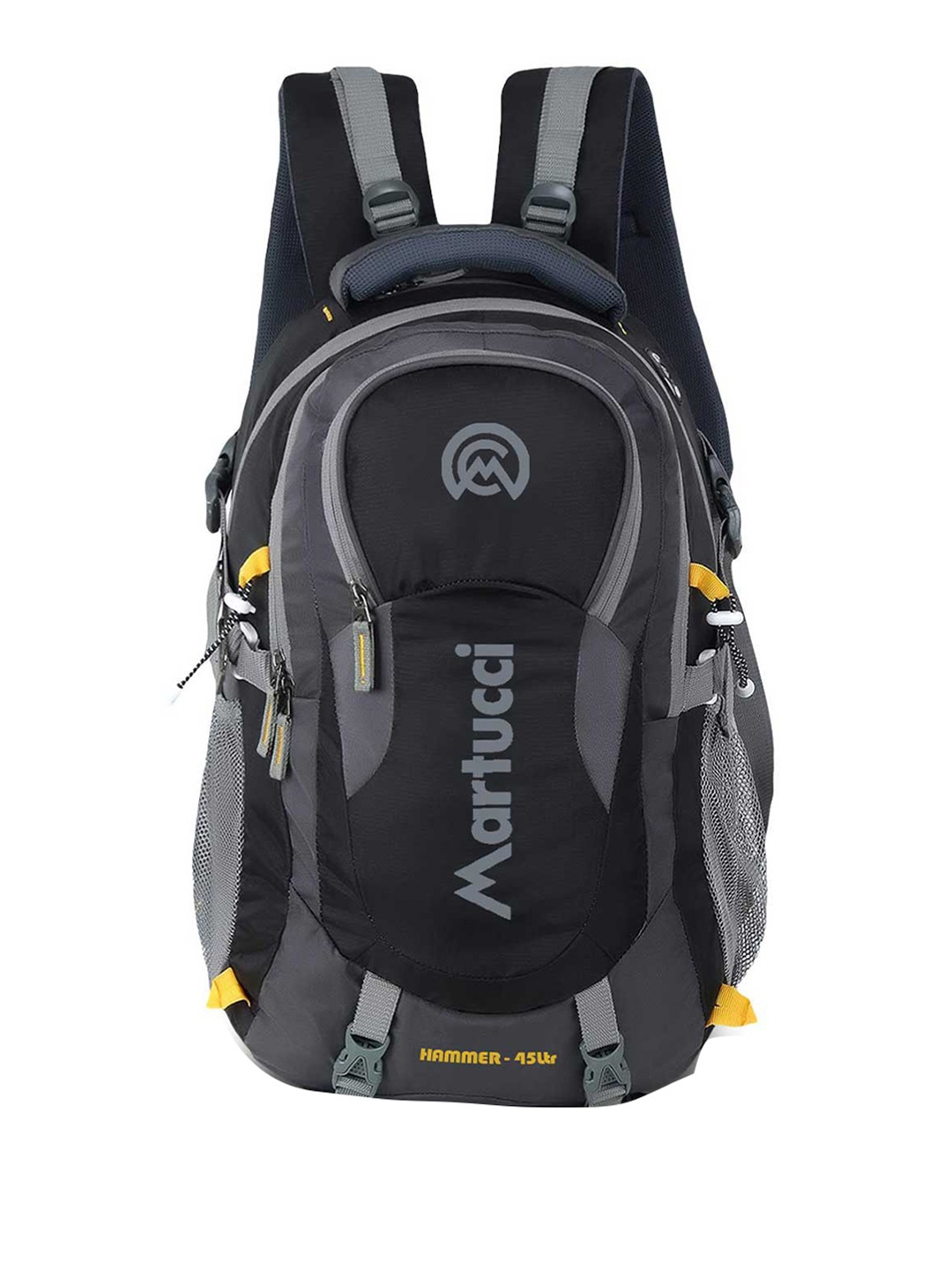 

Martucci Unisex Black & Grey Brand Logo Backpack with Reflective Strip