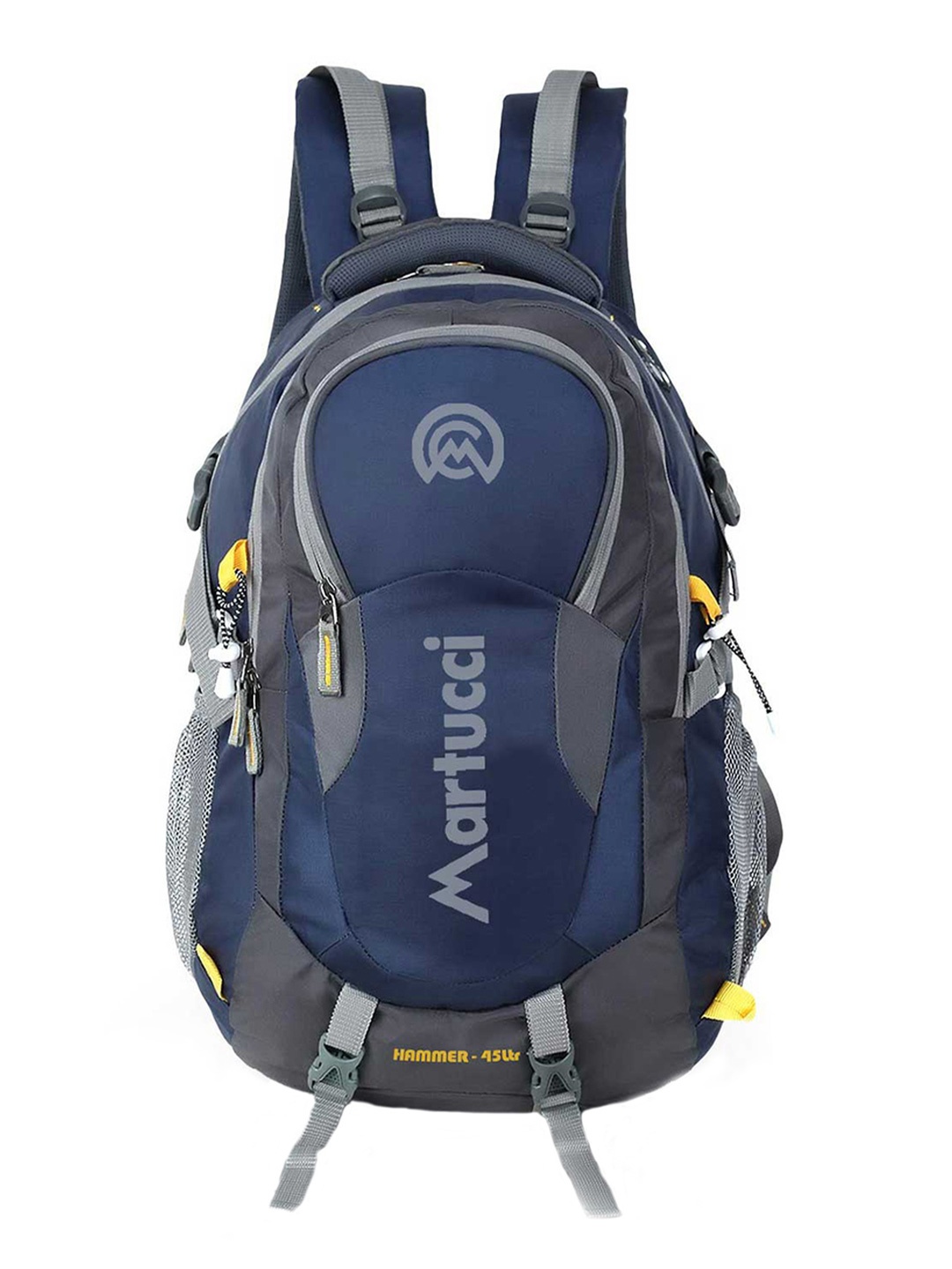 

Martucci Unisex Navy Blue & Grey Colourblocked Backpack