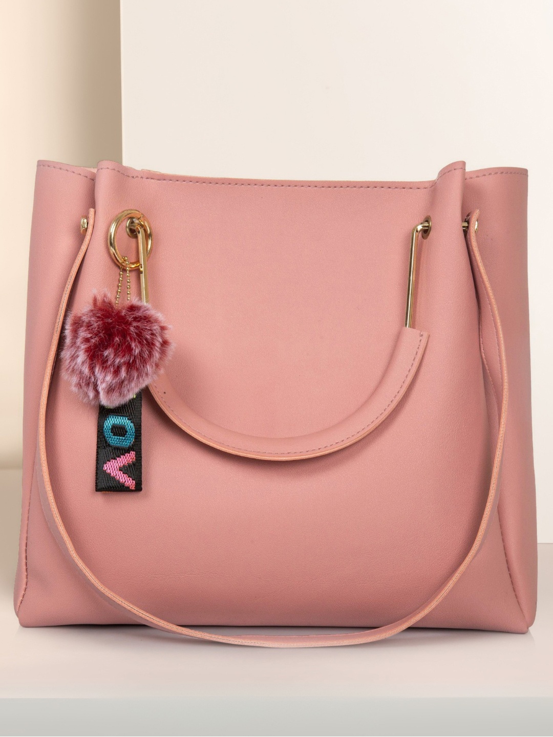 

Martucci Pink Oversized Shopper Sling Bag with Tasselled