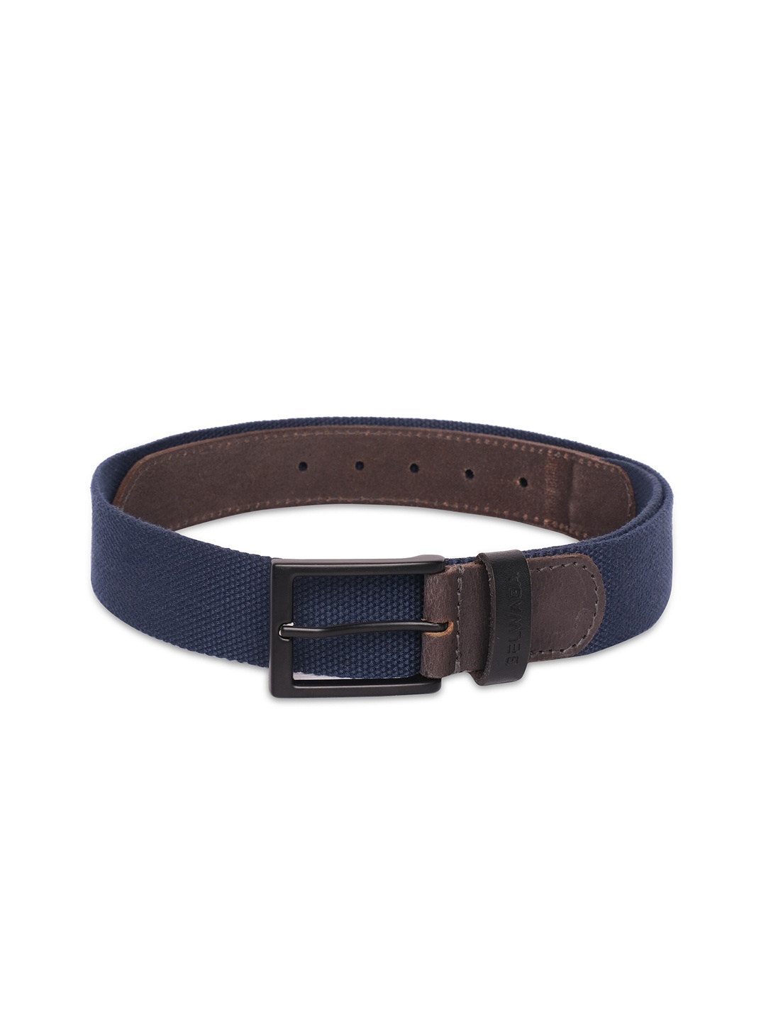 

Belwaba Men Navy Blue Leather Belt