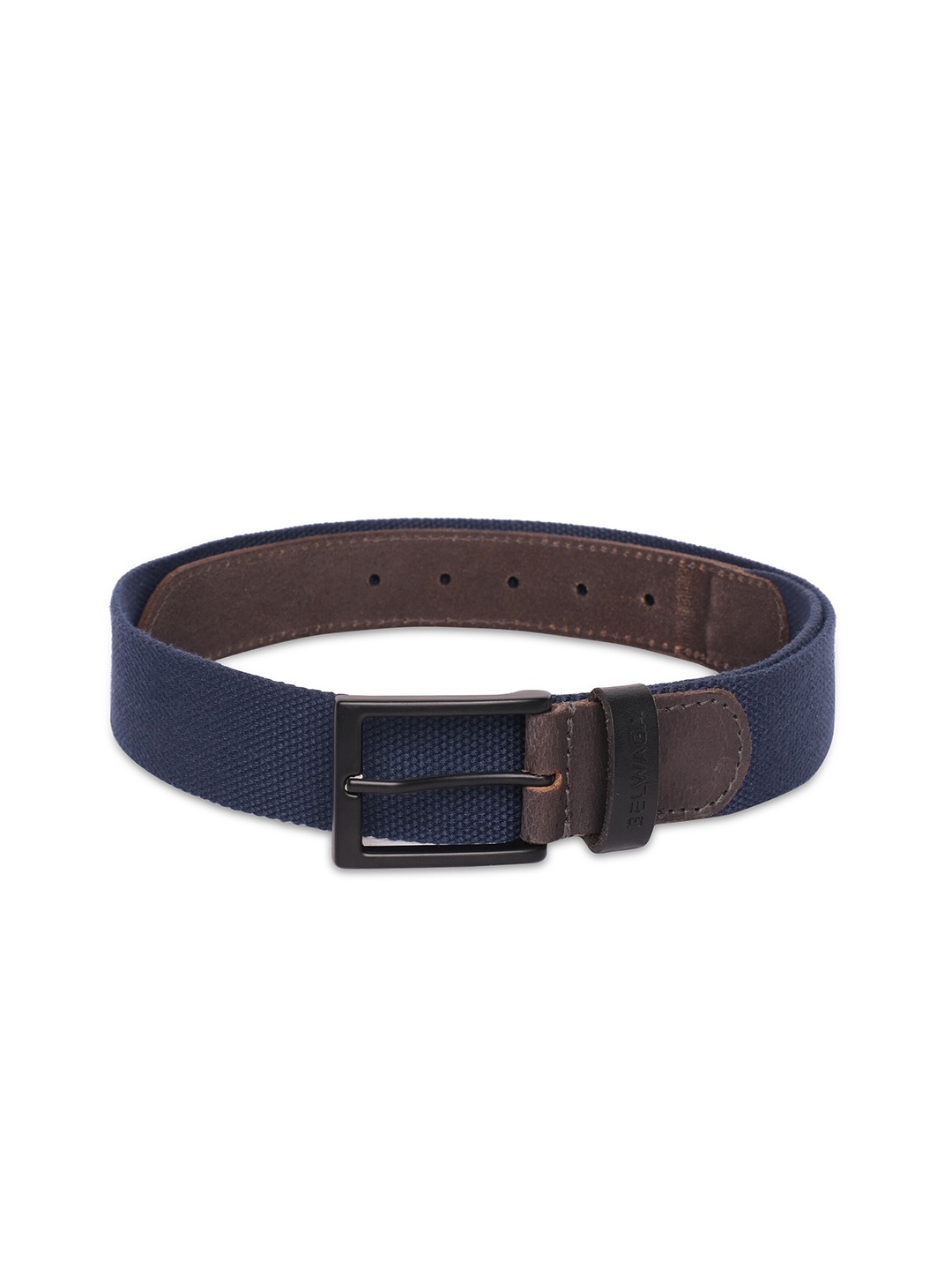 

Belwaba Men Navy Blue Leather Belt
