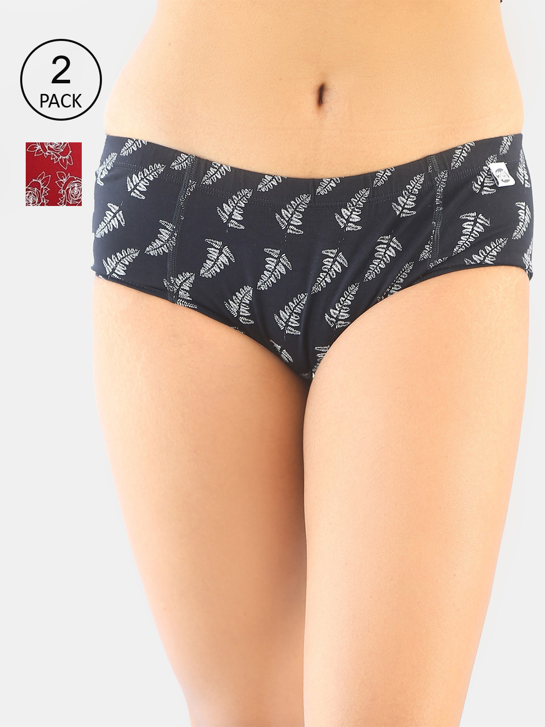 

Wear Equal Pack of 2 Red & Black Printed Boy Shorts