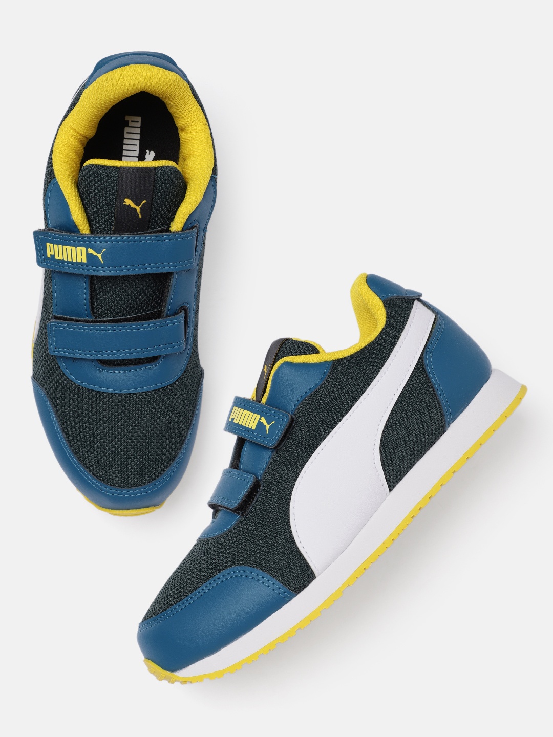 

Puma Kids Olive Green and Blue Axel Youth Sneakers