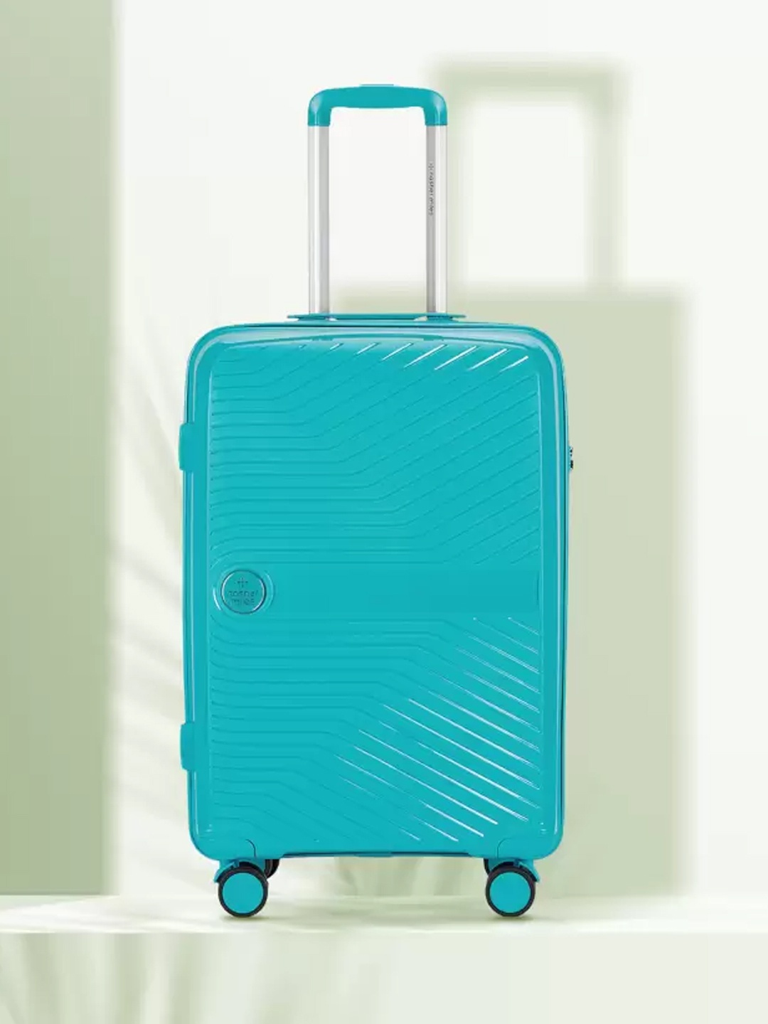 

Nasher Miles Teal-Blue Solid Hard-Sided Large Trolley Bag