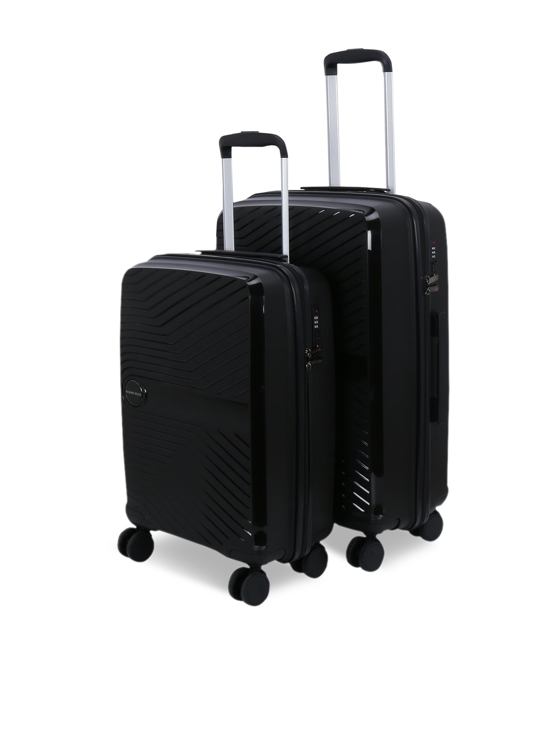 

Nasher Miles Set of 2 Textured Soft Sided Trolley Bag, Black