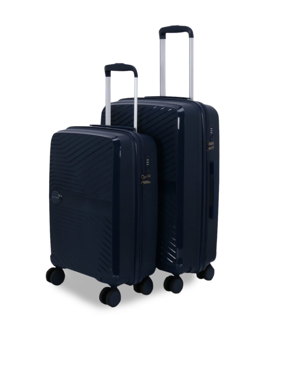 

Nasher Miles Set of 2 Navy Blue Textured Hard-Sided Trolley Suitcase