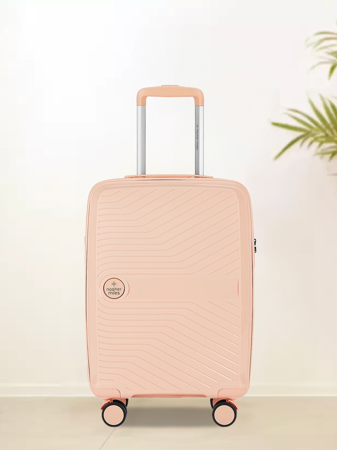 

Nasher Miles Peach-Colored Textured Hard-Sided Cabin Trolley Bag
