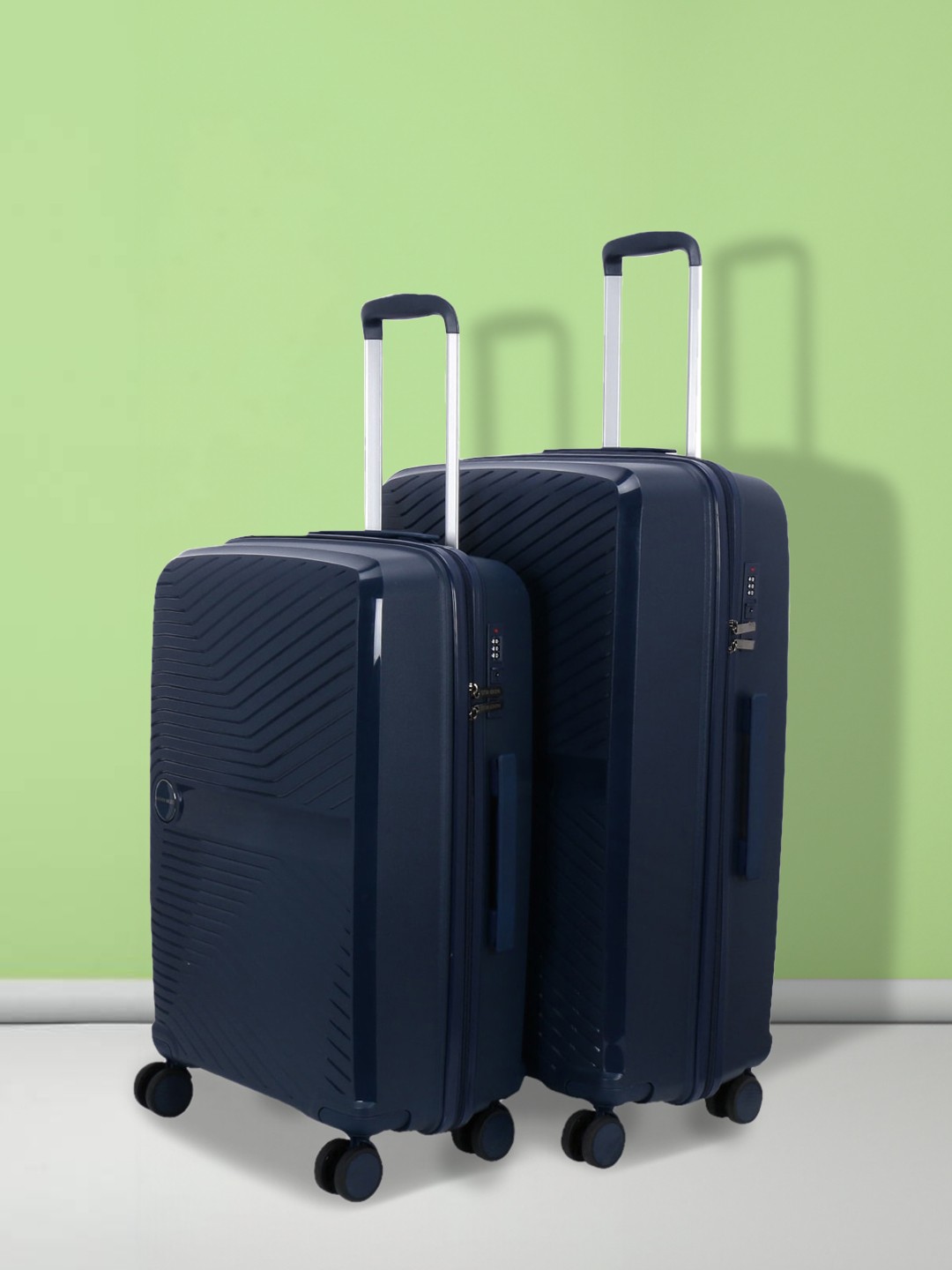 

Nasher Miles Set of 2 Bruges Medium & Large Trolley Suitcases, Navy blue