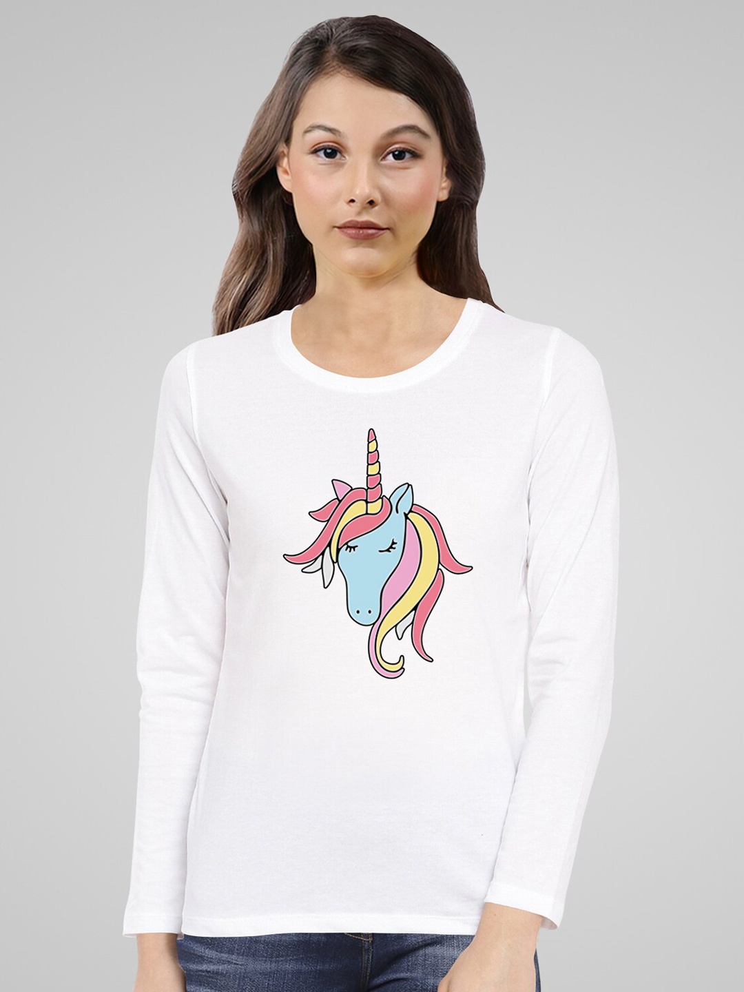 Pootlu Women White Printed T-shirt