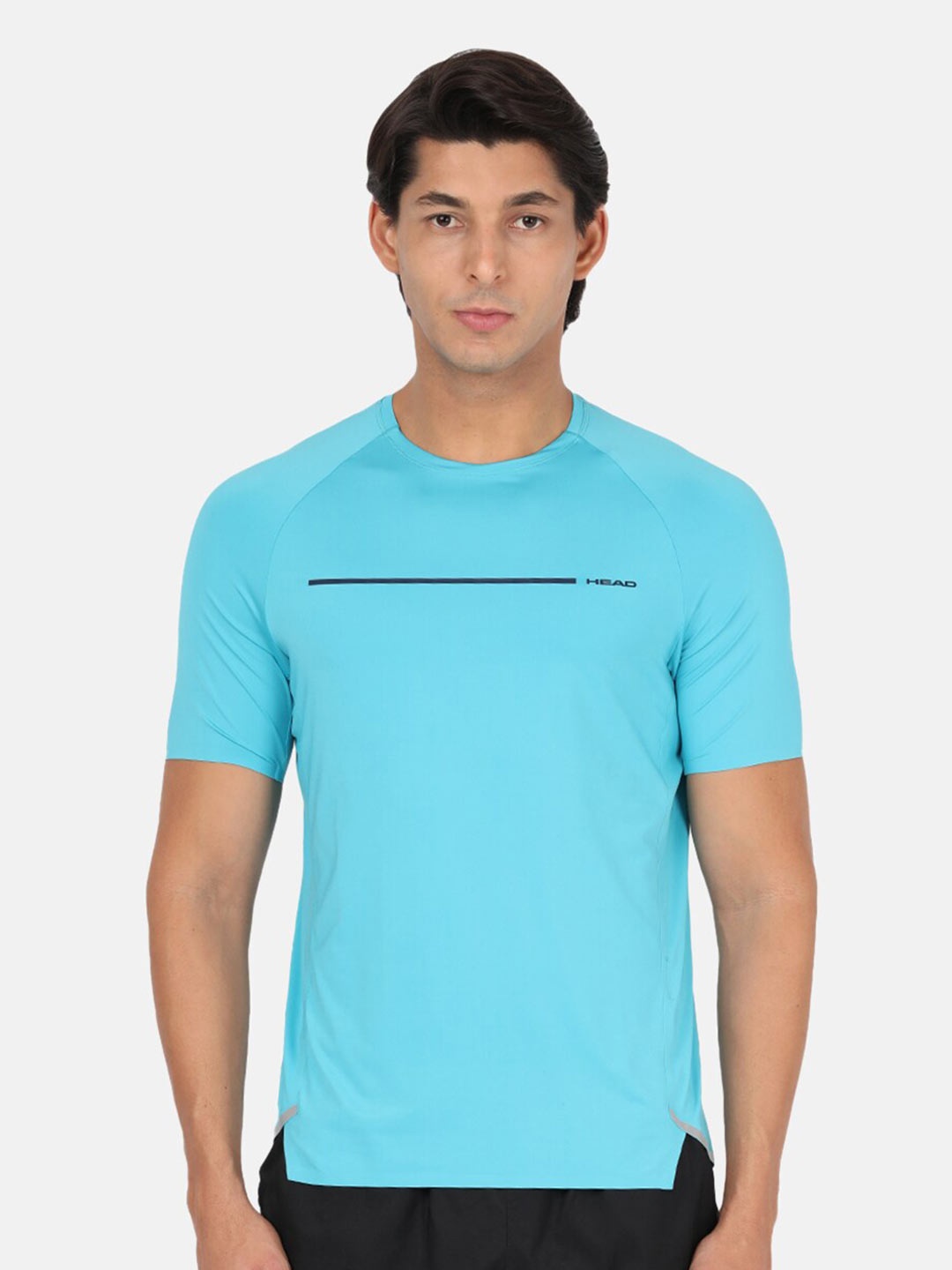 

Head Men Blue Printed Slim Fit Outdoor T-shirt