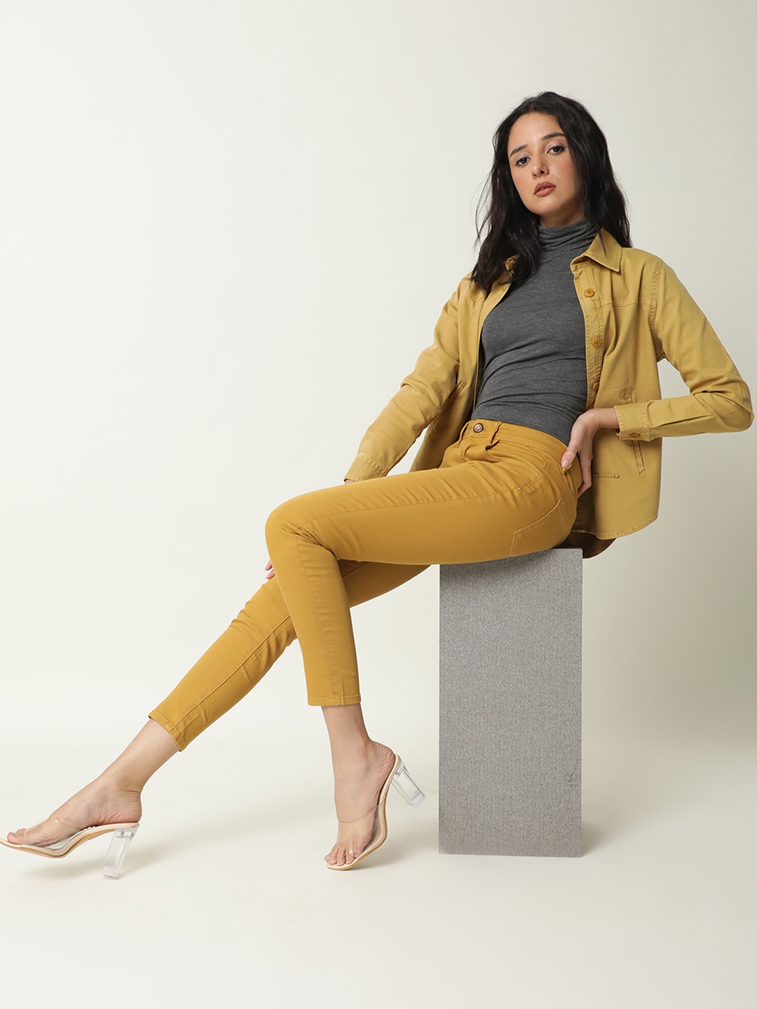 

RAREISM Women Mustard Slim Fit Jeans