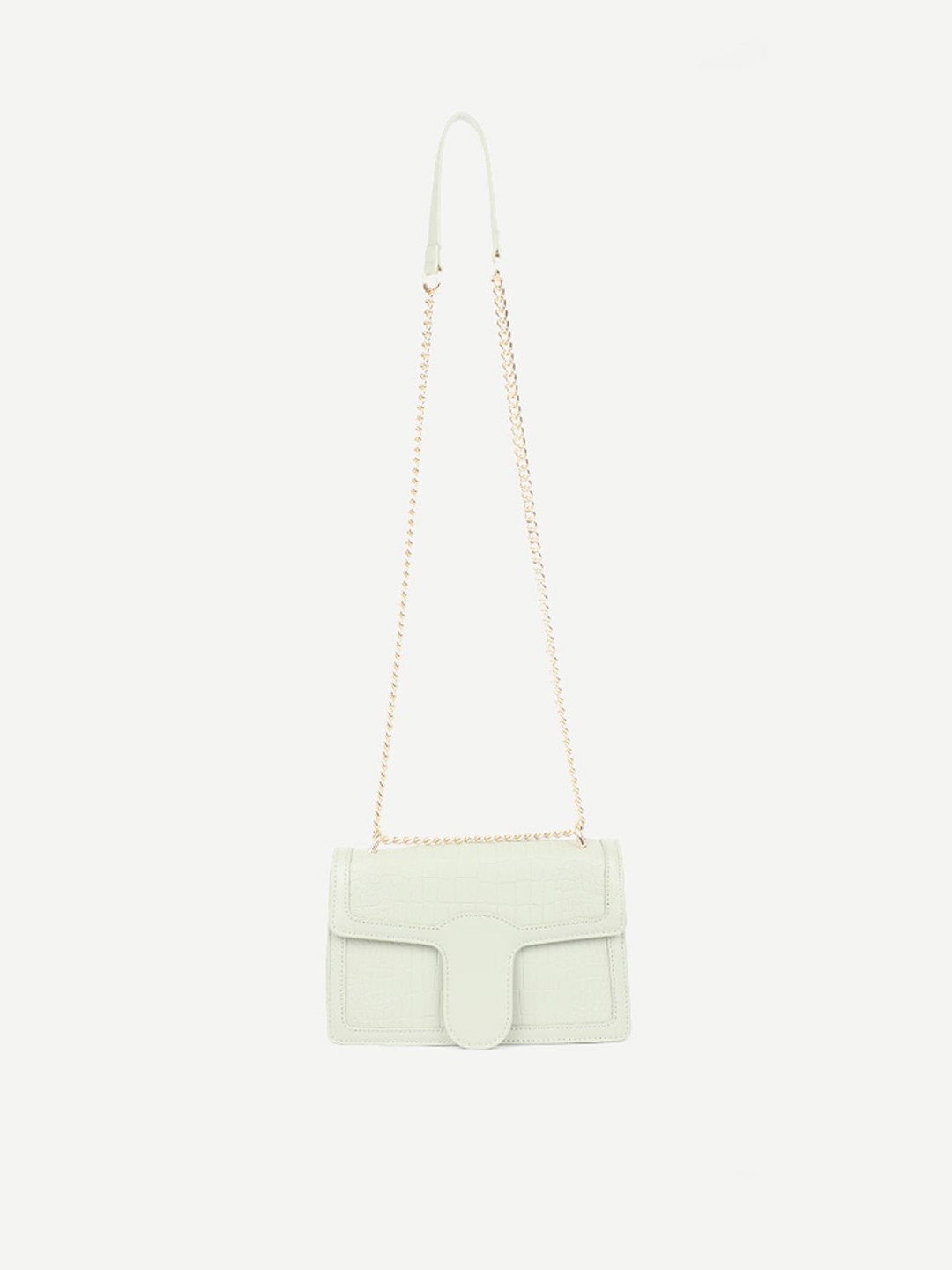 

Carlton London Green Structured Sling Bag with Quilted
