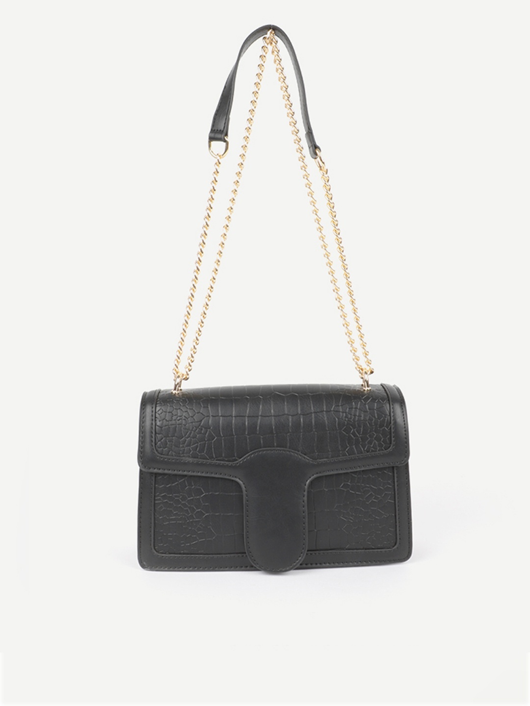 

Carlton London Black Textured Structured Shoulder Bag