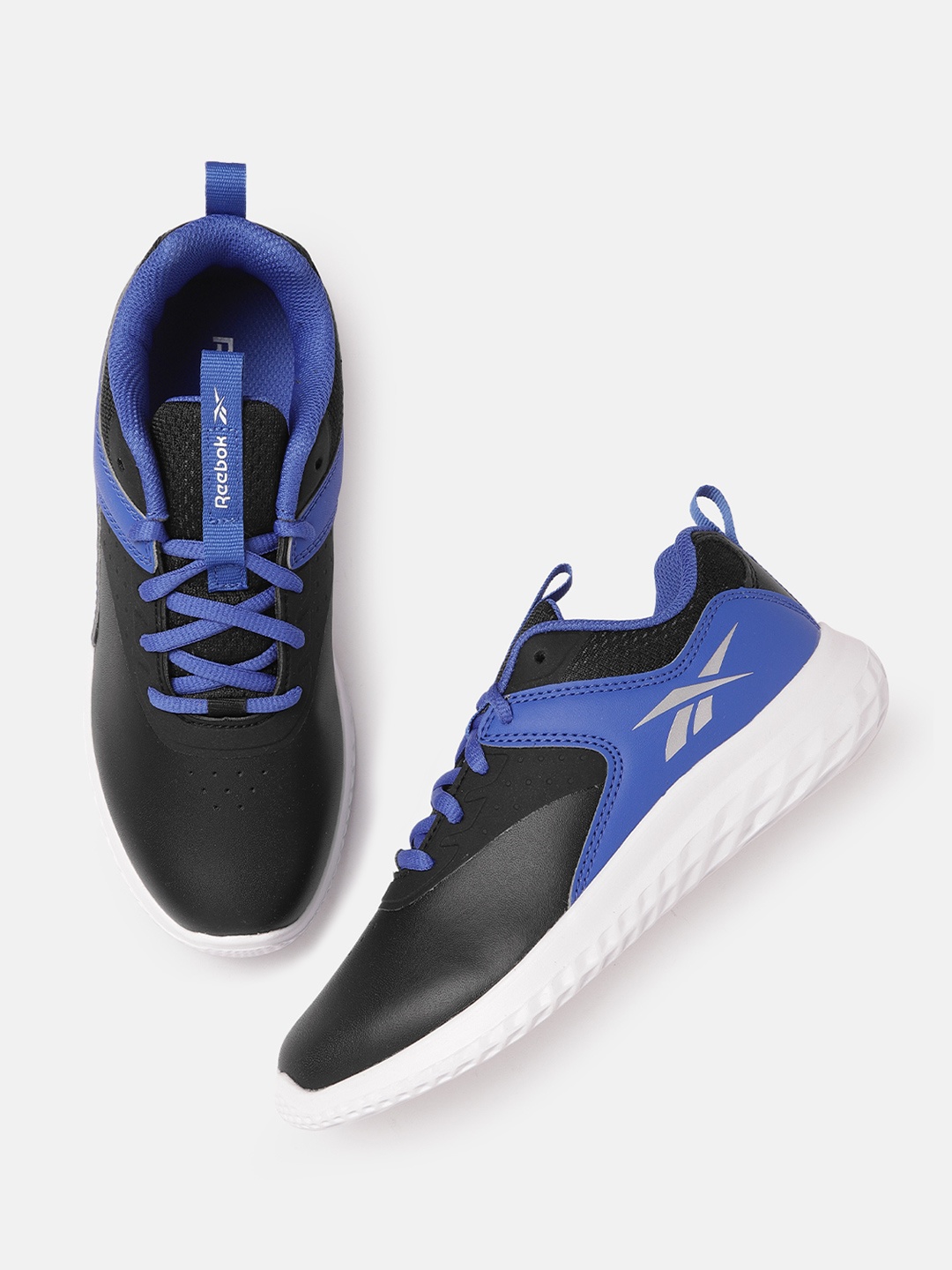 

Reebok Boys Black & Blue Woven Design Rush Runner 4.0 SYN Running Shoes