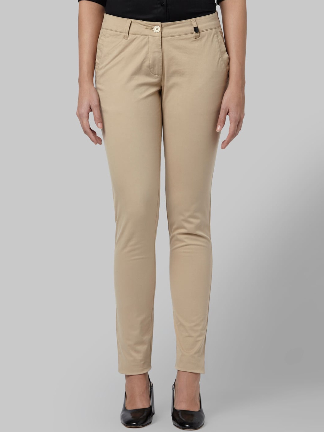

Park Avenue Women Khaki Tapered Fit Trousers