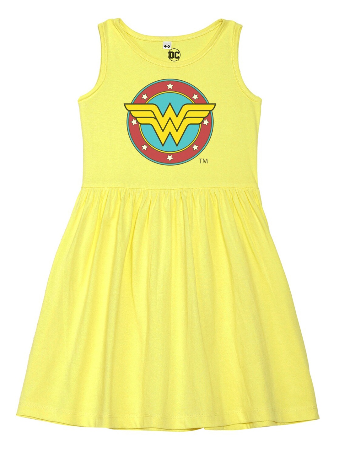 

DC by Wear Your Mind Girls Yellow & Red Wonder Woman Pure Cotton Dress
