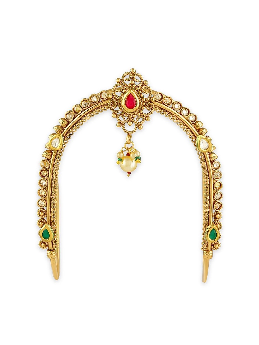 

AccessHer Gold-Toned & Red Brass Handcrafted Gold-Plated Armlet Bracelet
