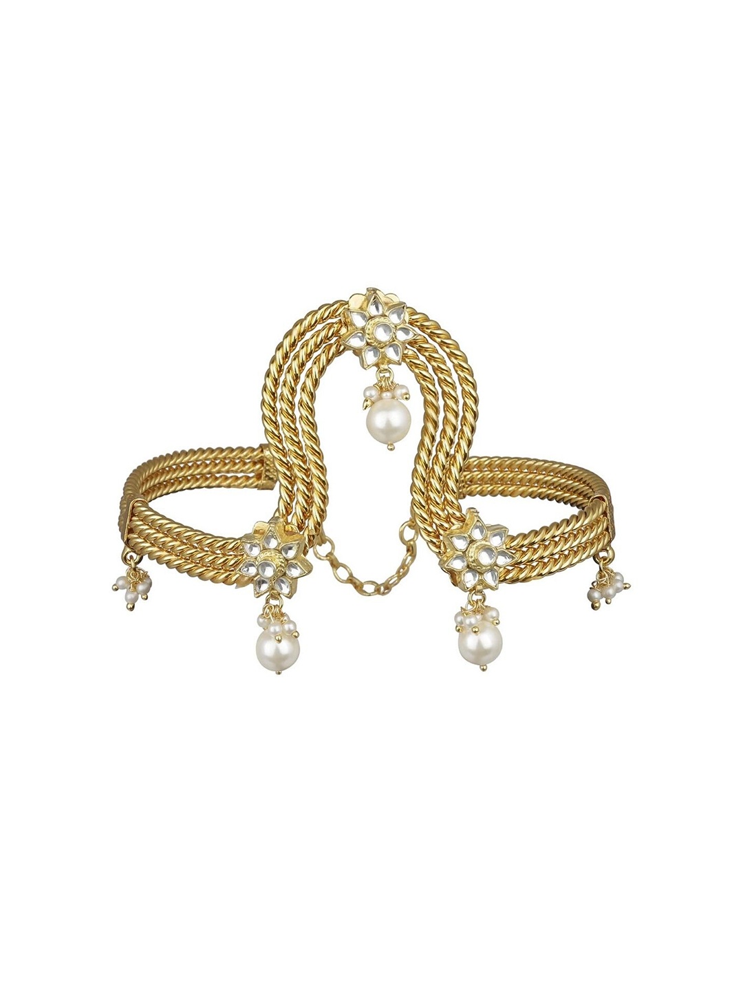 

AccessHer Women Gold-Plated Brass Kundan Armlet Bracelet