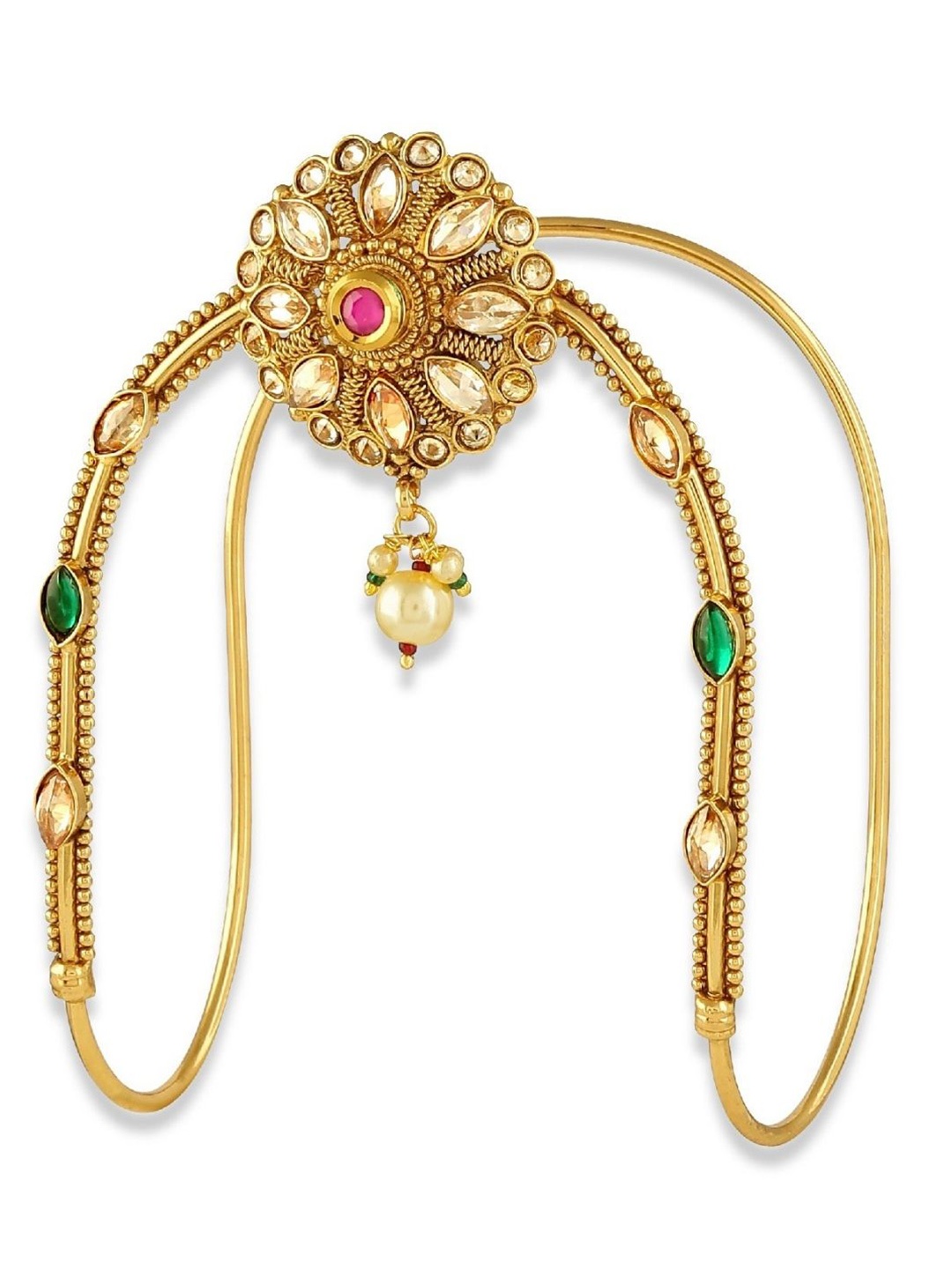 

AccessHer Women Gold-Plated & Red Brass Armlet Bracelet