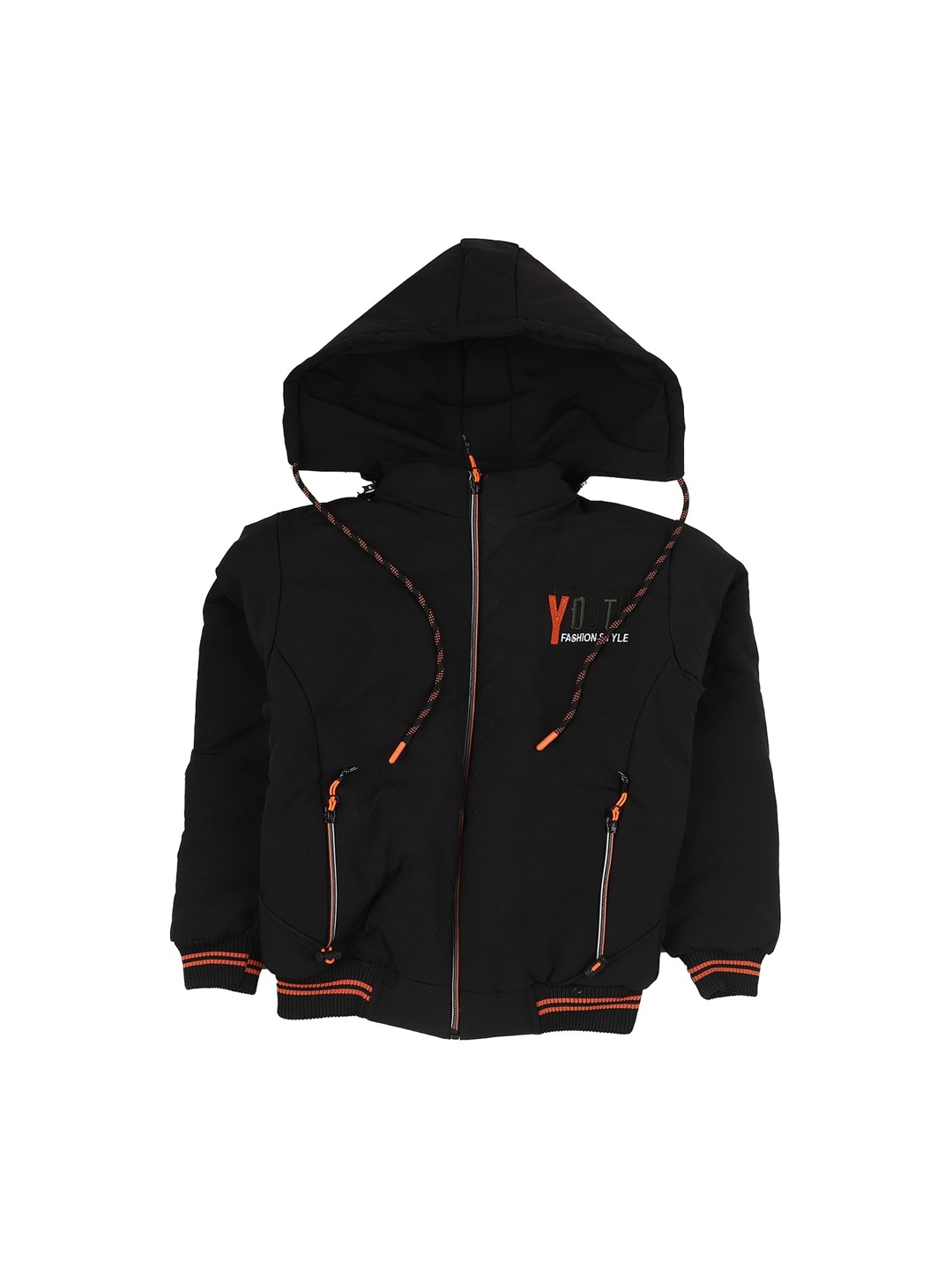 

V-Mart Boys Black Lightweight Longline Bomber with Embroidered Jacket