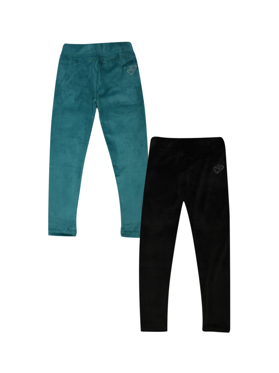 

V-Mart Girls Pack Of 2 Solid Ankle-Length Imported Leggings, Green