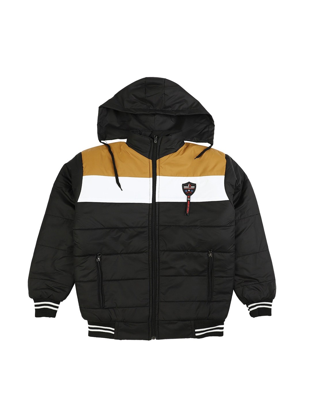 

V-Mart Boys Black & Yellow Colourblocked Lightweight Puffer Jacket