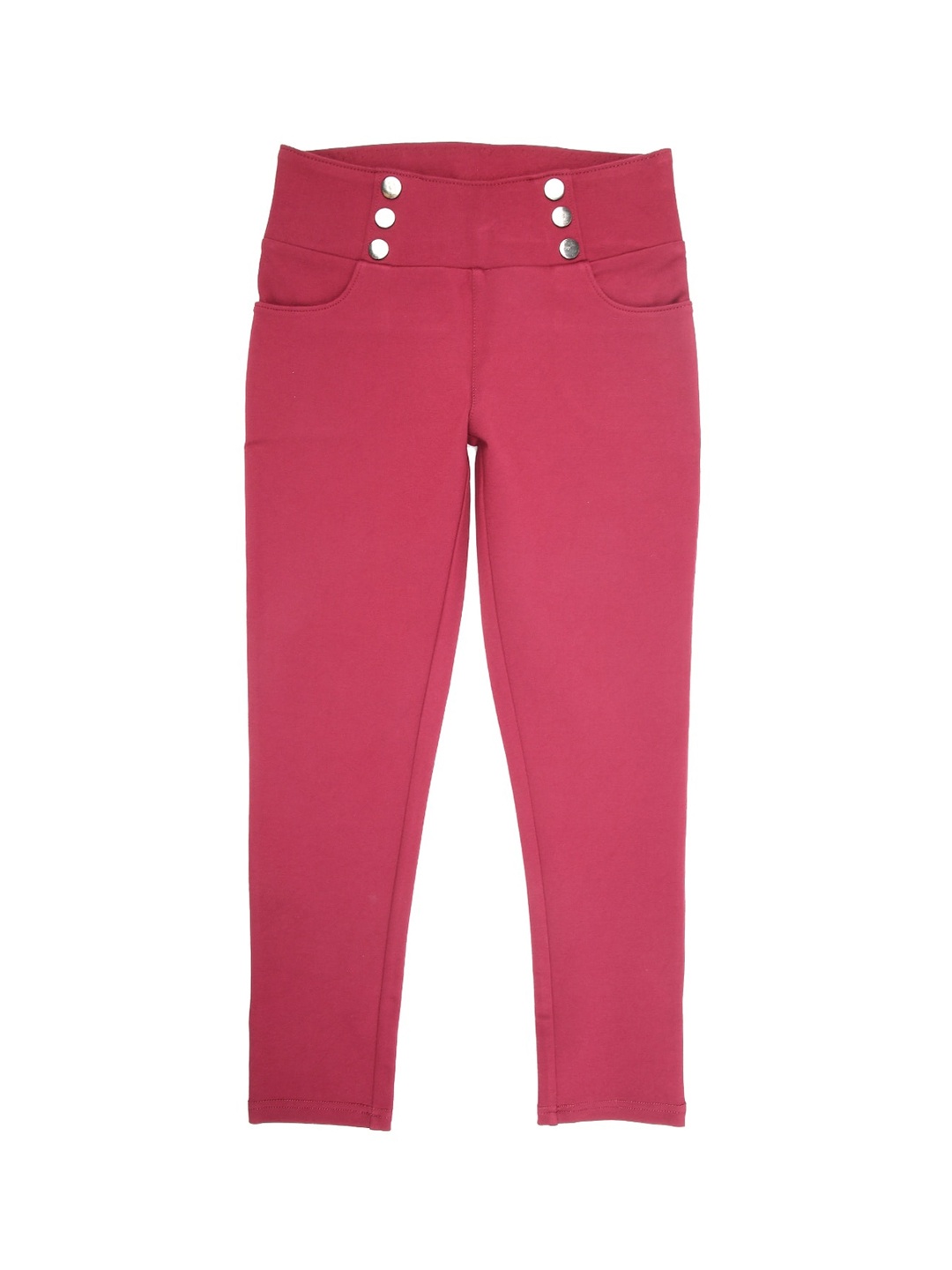 

V-Mart Girls Maroon Solid Cotton Jeggings