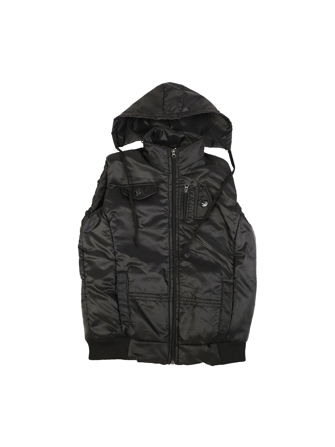

V-Mart Boys Black Hooded Lightweight Padded Jacket