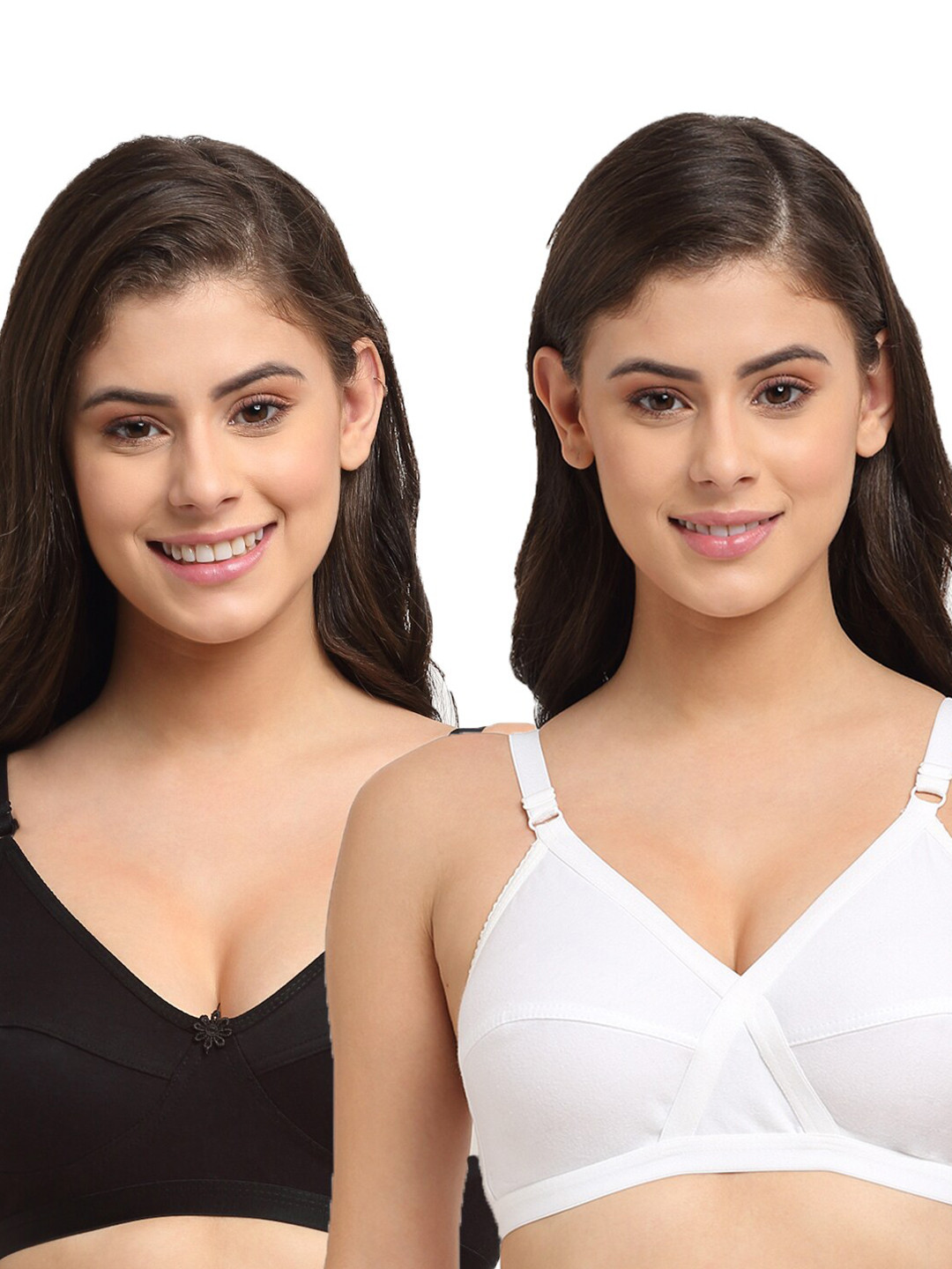 

Friskers Pack Of 2 Non Padded Bra, White