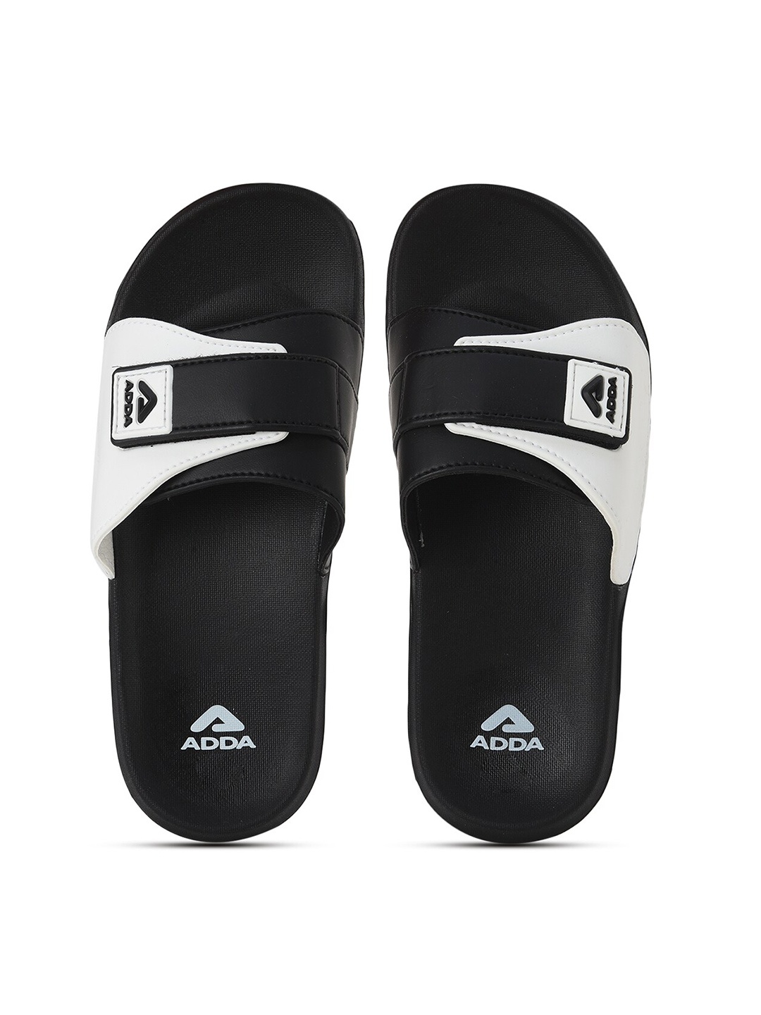 

Adda Men Black & White Printed Sliders