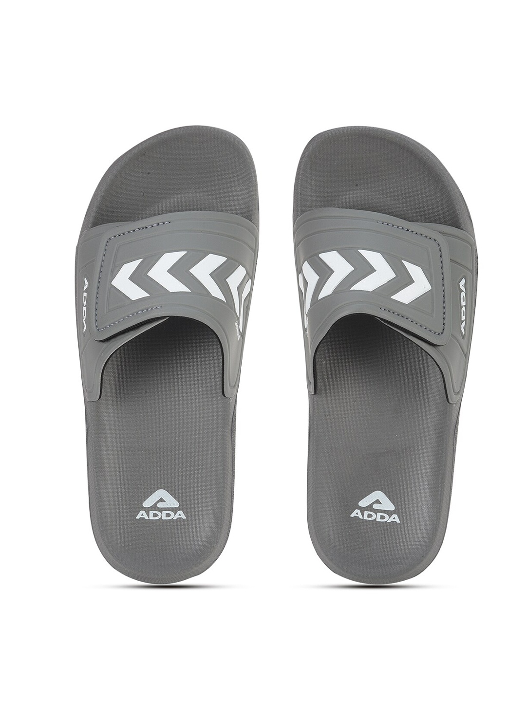 

Adda Men Grey & White Rubber Sliders