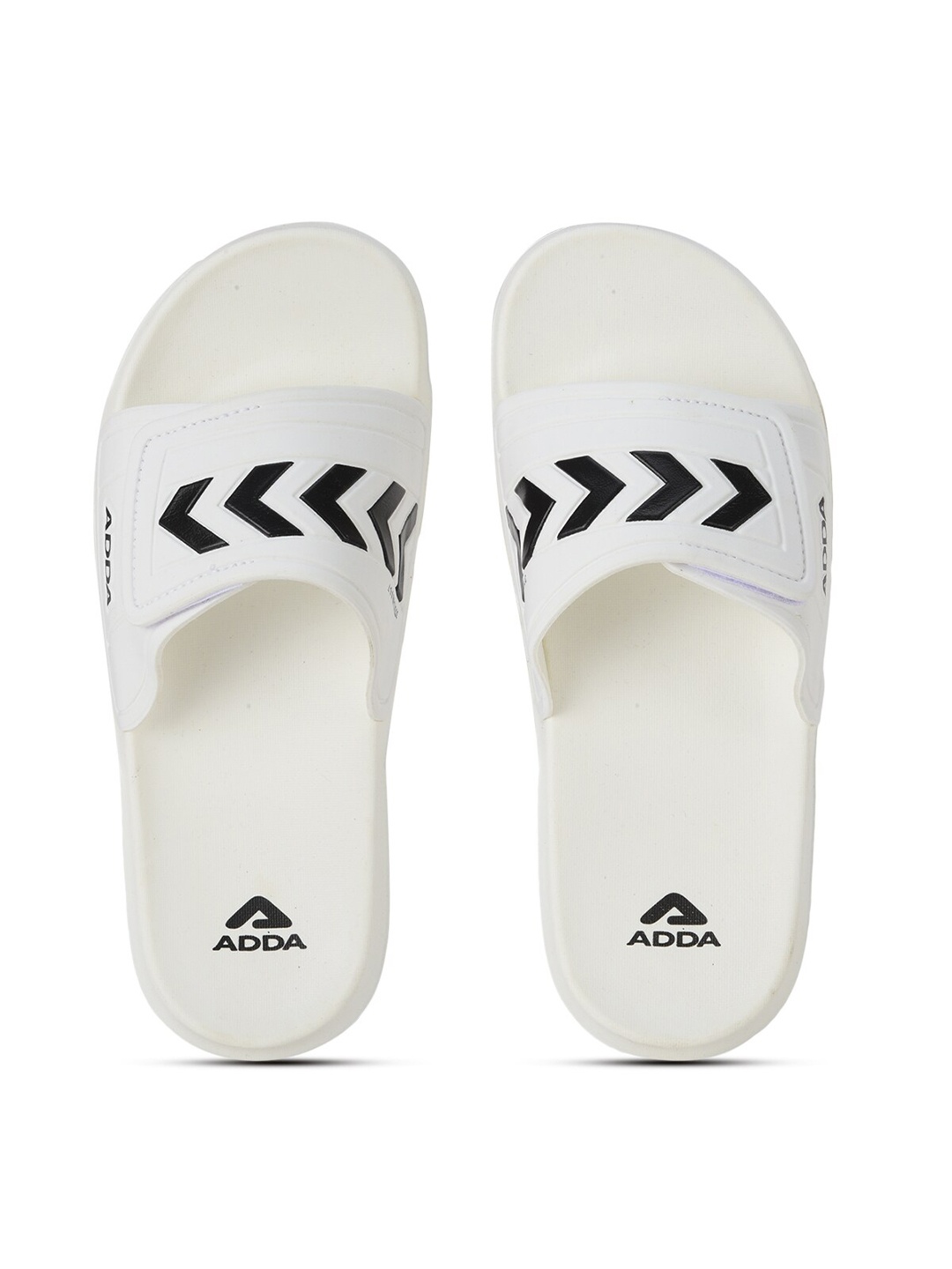 

Adda Men White & Black Printed Rubber Sliders