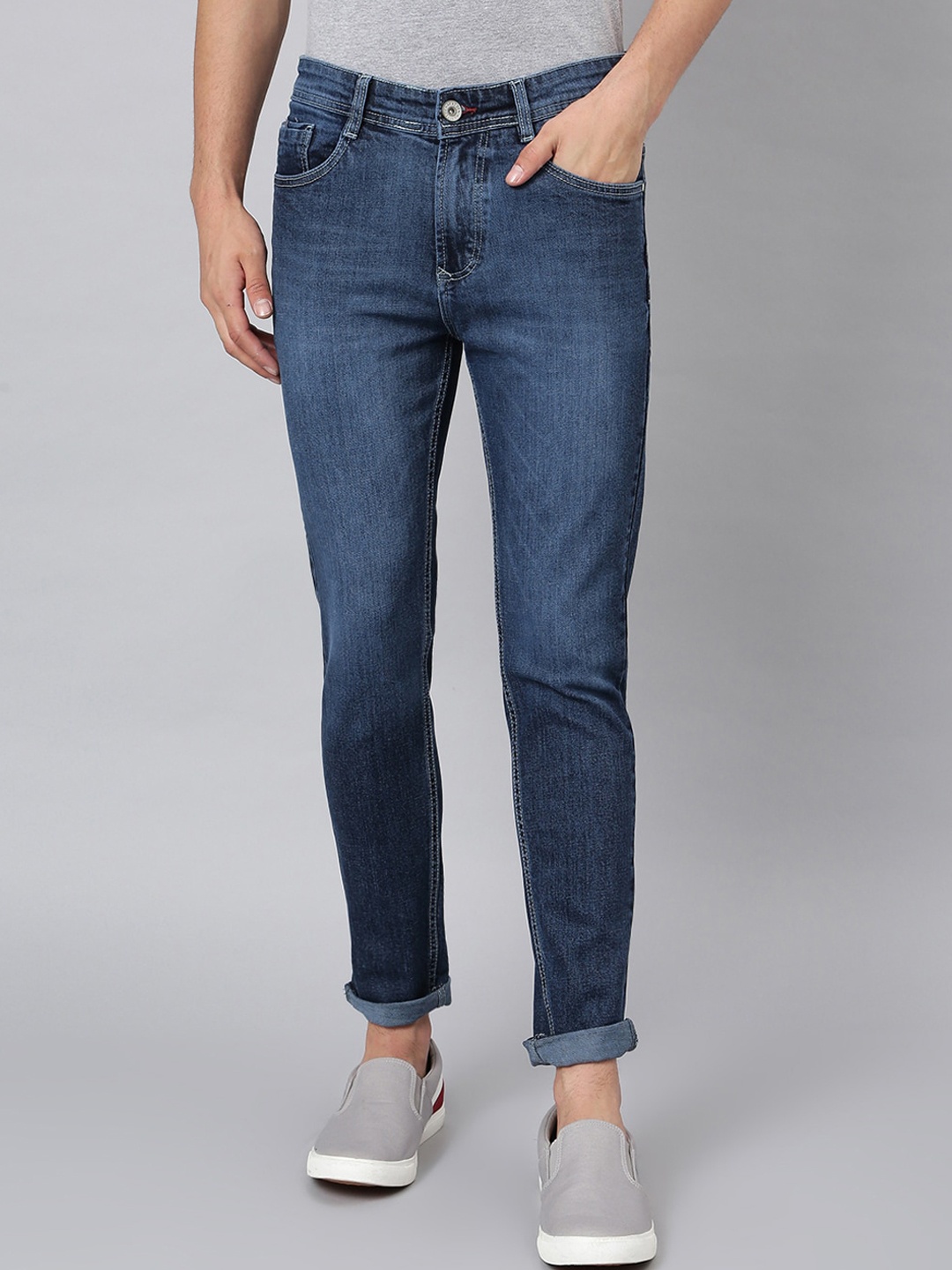 

Code 61 Men Blue Skinny Fit Low-Rise Light Fade Stretchable Jeans