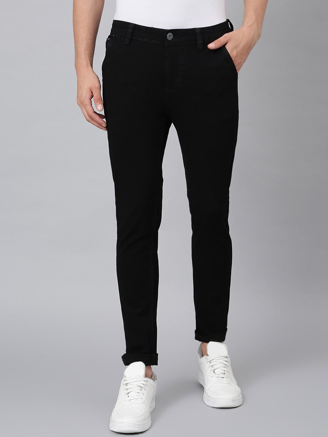 

Code 61 Men Black Skinny Fit Low-Rise Stretchable Jeans