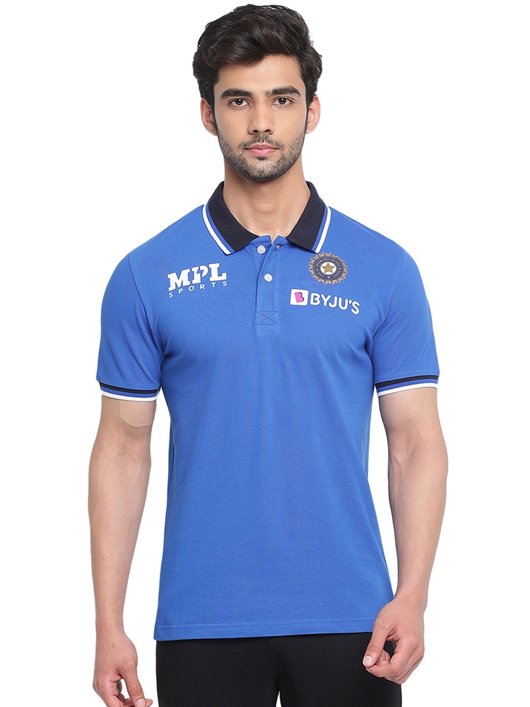 

MPL SPORTS Men Blue Polo Collar T-shirt