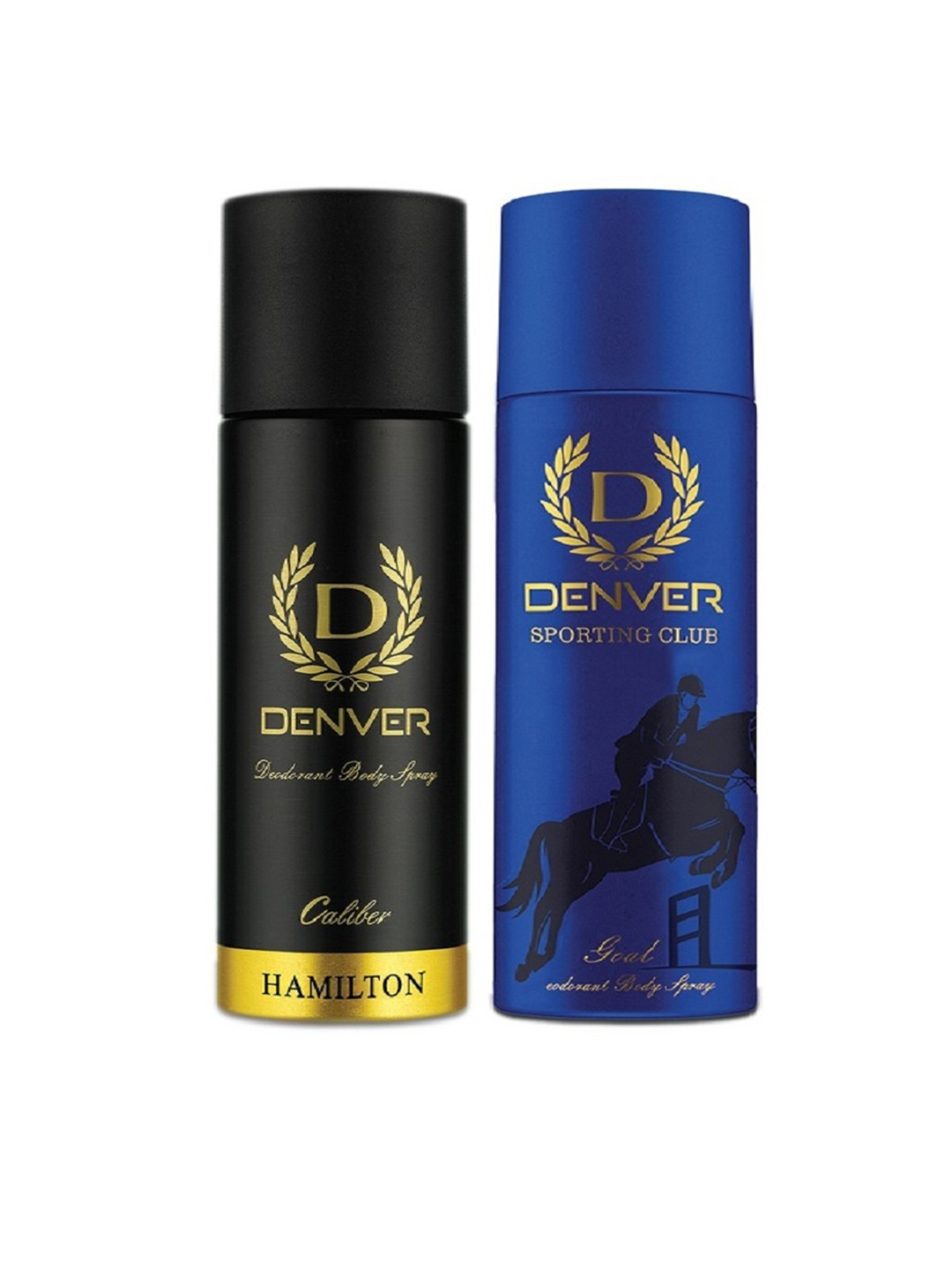 

Denver Men Caliber Hamilton & Goal Deodorant Body Spray - 200 ml Each, Black