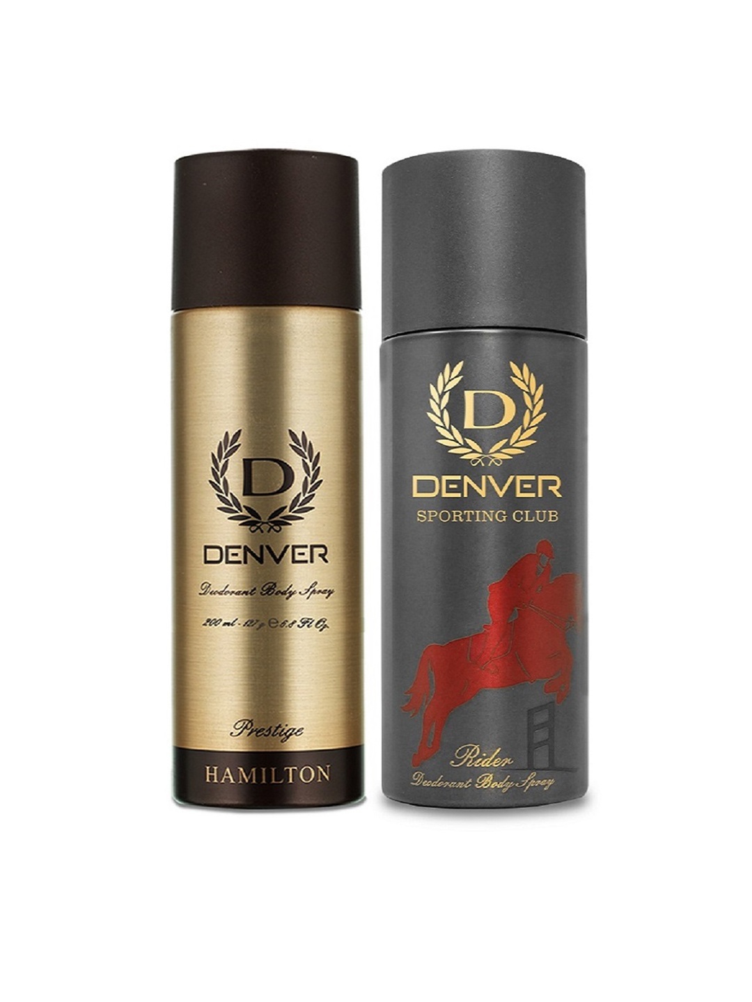 

Denver Men Prestige Hamilton & Rider Deodorant Body Spray Combo - 200 ml Each, Gold