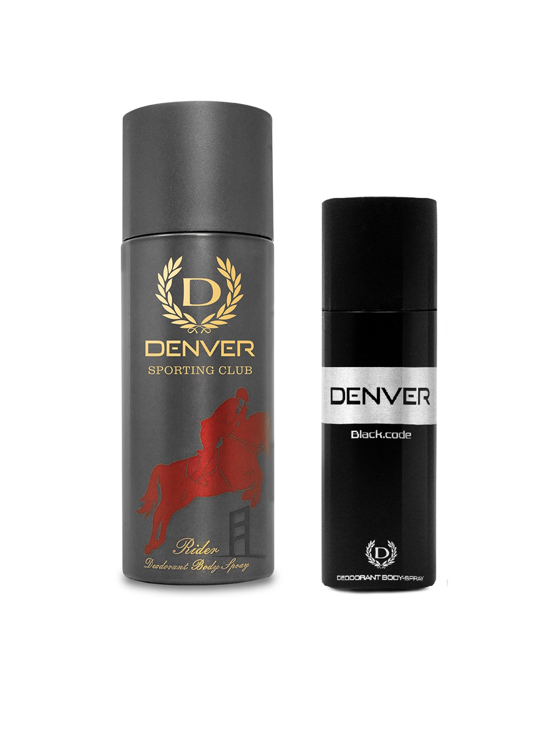 

Denver Men Rider Deodorant 200 ml & Black Code Nano Deodorant 50 ml, Grey
